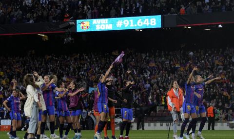 На "Камп Ноу" поставиха рекорд по посещаемост на Шампионската лига за жени - 1