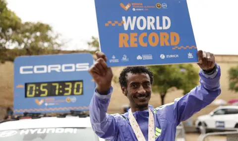 Ethiopian sets new half marathon world record  - 1