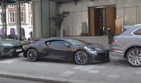 Паркирано на улицата Bugatti Divo събра очите в Лондон (ВИДЕО) - 1