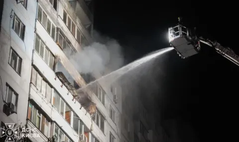Руски дрон удари жилищен блок в Киев, има четирима ранени