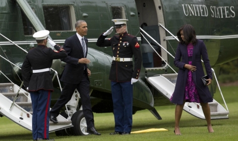 Обама пристигна в Уиндзор за обяд с кралицата - 1