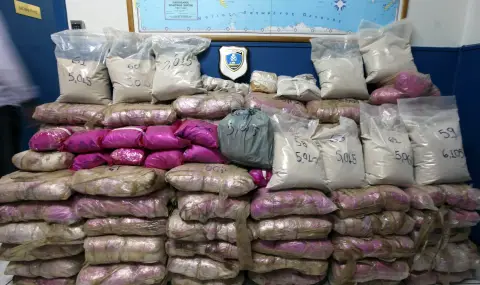 Служители са открили 320 кг. кокаин, скрит в контейнери за скариди, на пристанището Пирея в Атина - 1