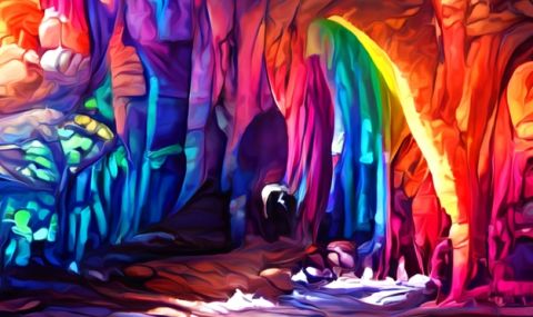 Заснеха ледена пещера, обагрена в цветовете на дъгата (ВИДЕО) - 1