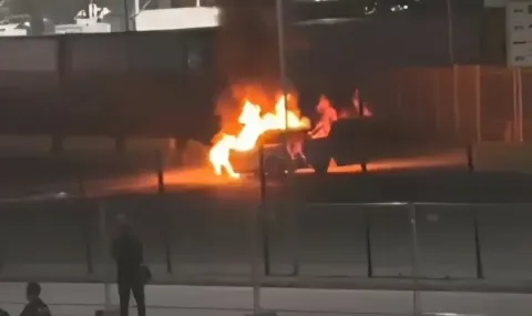Car completely burned down at the Kapitan Andreevo border checkpoint - 1