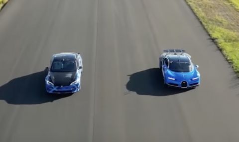 Кой е по-бърз: Bugatti Chiron или Tesla Model S? (ВИДЕО) - 1