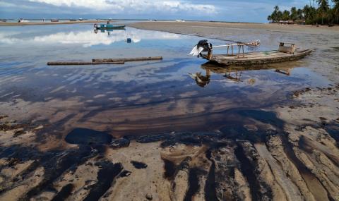 Петрол замърси плажове в Бразилия - 1