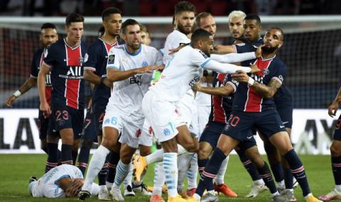 Дербито между ПСЖ и Марсилия завърши с изненадващ победител и пет червени картона - 1
