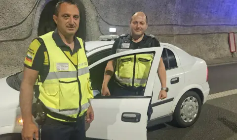 Пътни полицаи спасиха живот в задръстване на "Хемус" - 1