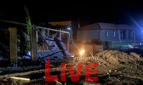 Конотоп под обстрел: ударни дронове повредиха сгради - 1