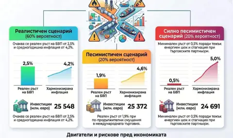 Фискалният съвет с 3 сценария за развитието на родната икономика през 2026 г.
