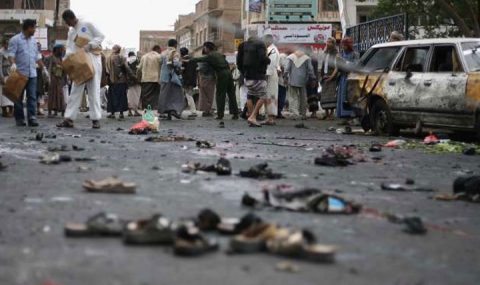 Десетки загинаха при смъртоносен взрив в столицата на Йемен - 1
