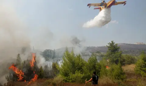 Голям пожар гори край кипърския град Лимасол - 1