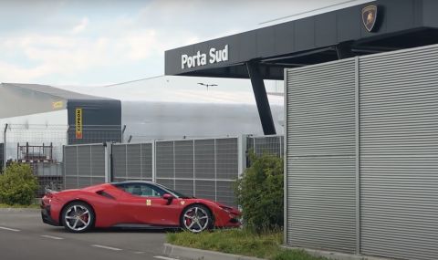Какво прави Ferrari SF90 в завода на Lamborghini? (ВИДЕО) - 1