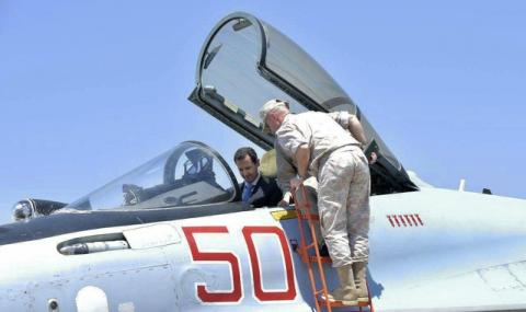 Сирийският президент се качи на руски Су-35 - 1