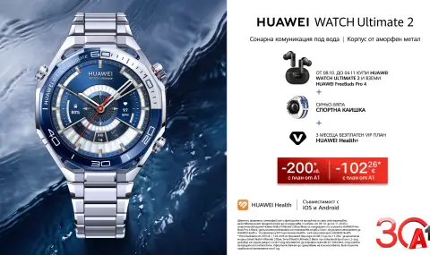 Вземете новите Huawei Watch Ultimate 2 и Watch D2 Blue при атрактивни условия от А1 - 1