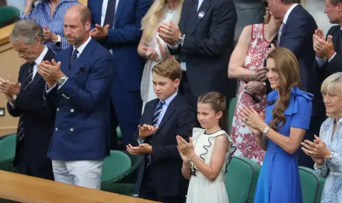 Кейт Мидълтън и принц Уилям с децата на финала Уимбълдън (СНИМКИ) - 1