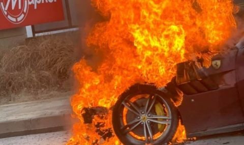 "Ферари" изгоря на Околовръстното в София - 1