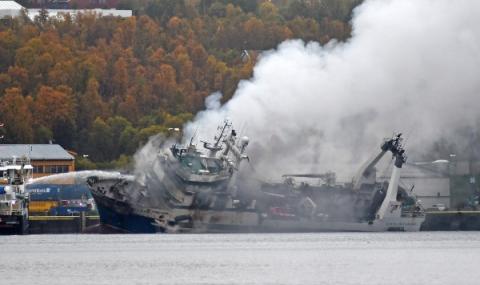 Пожар на руски кораб край Норвегия - 1