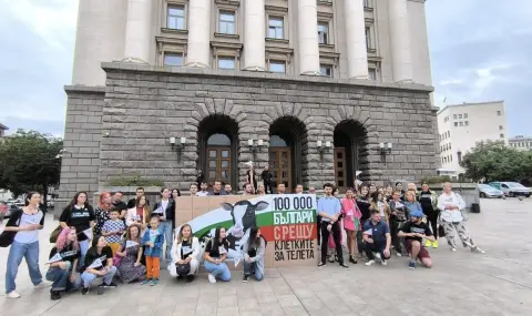 Стена от подписи пред парламента: 110 000 поискаха забрана на клетките за телета - 1