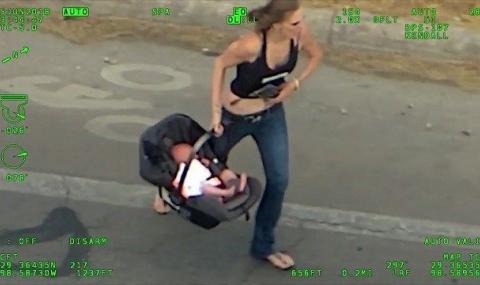 Майка с бебе вдигна 160 км/ч, за да избяга от полицията - 1