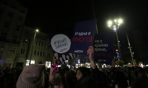 Напрежение на протеста срещу насилието над жени в София - 1
