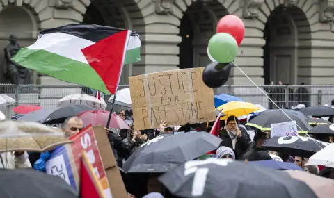 Сблъсъци и ранени при протест в подкрепа на Палестина в Берн - 1