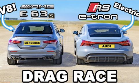 Audi RS E-Tron GT премери сили срещу AMG E63 S (ВИДЕО) - 1
