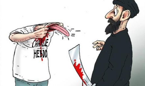 Реакцията на света в карикатури след терористичния акт в Париж - 1
