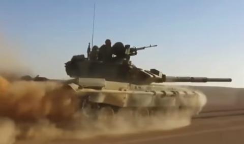 Т-90 преследва джихадисти в пустинята (ВИДЕО) - 1