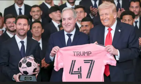 Лионел Меси и компания на гости на Доналд Тръмп в Белия дом - 1