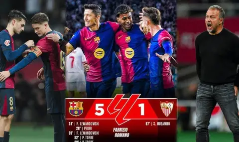 Barcelona beat Sevilla 5:1 and draw against Real again in La Liga VIDEO  - 1