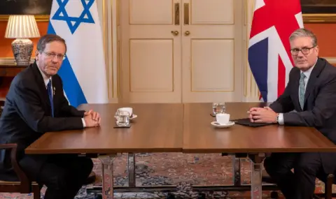 Британският премиер Стармър и израелският президент Херцог проведоха "труден" разговор за хуманитарната помощ в Газа  - 1