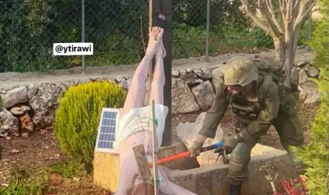 Израелски войник разби с чук статуя на Исус Христос в Южен Ливан ВИДЕО