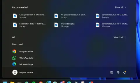 Windows 11 получава преработено меню „Старт“ - 1