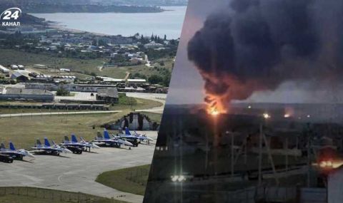 Взривиха най-голямата руска авиобаза в Крим - 1