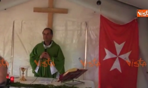 Епископът на Риети отслужи литургия след земетресението - 1