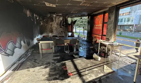 Office of the PP "Velichie" set on fire after the TV participation of the leader of the party  - 1