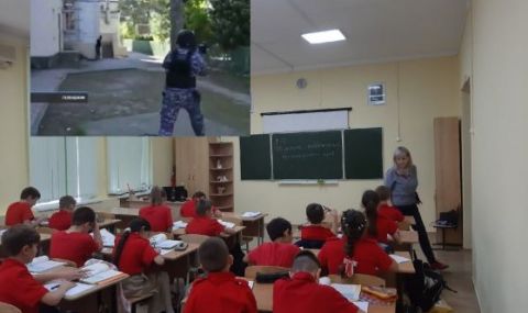Росгвардия устрои фалшива стрелба из класните стаи в руско училище - 1