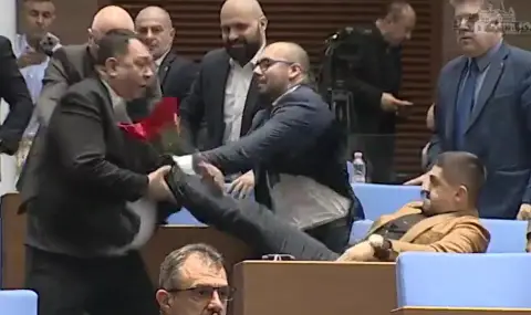 Високо напрежение в Народното събрание. Удари и ритници между депутати (ВИДЕО) - 1