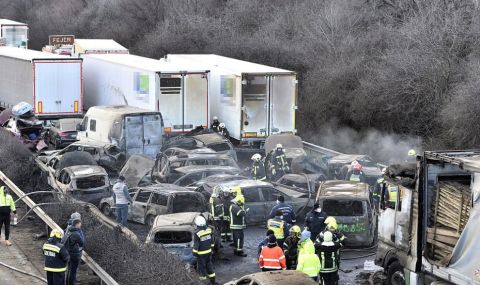 Страшна верижна катастрофа на магистрала в Унгария, има десетки ранени - 1