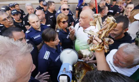 Екшън пред парламента: Протестиращи пробваха да нахлуят в сградата на НС, полицията ги спря - 1