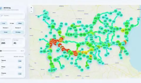 Карта показва трафика в реално време - 1