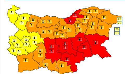 7 области в страната днес са с червен код за опасни горещини - 1