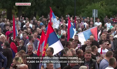 В Черна гора протестираха срещу резолюцията за Сребреница ВИДЕО - 1