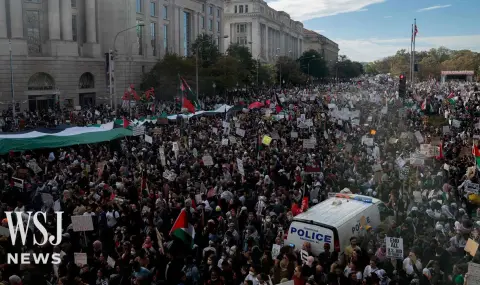 Стотици протестиращи скандираха пропалестински лозунги във Вашингтон