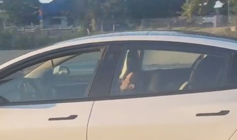 Пореден случай на спящ „шофьор“ зад волана на Tesla с включен автопилот (ВИДЕО) - 1