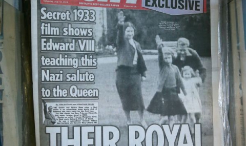 Появиха се кадри с кралица Елизабет II, която показва нацистки поздрав - 1