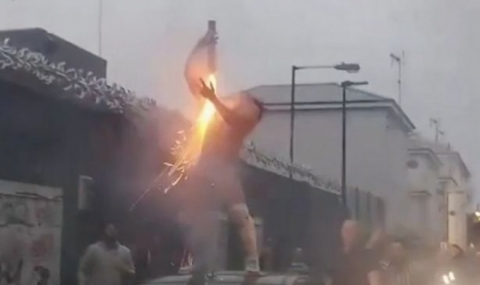 Кечист едва не се самозапали (ВИДЕО) - 1