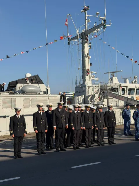 България прие от Белгия първия от новопридобитите кораби за противоминна борба СНИМКИ - 1