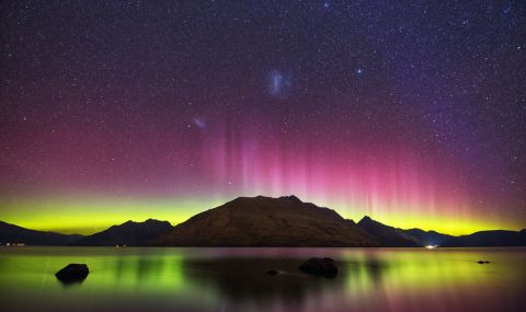 Необичайно южно сияние озари нощното небе над Нова Зеландия (СНИМКИ) - 1